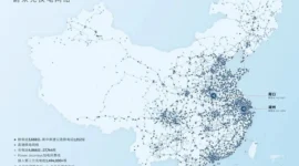Peta jaringan pengisian daya Nio dan stasiun rewinding baterai di Cina. Foto oleh Nio.
