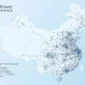 Peta jaringan pengisian daya Nio dan stasiun rewinding baterai di Cina. Foto oleh Nio.