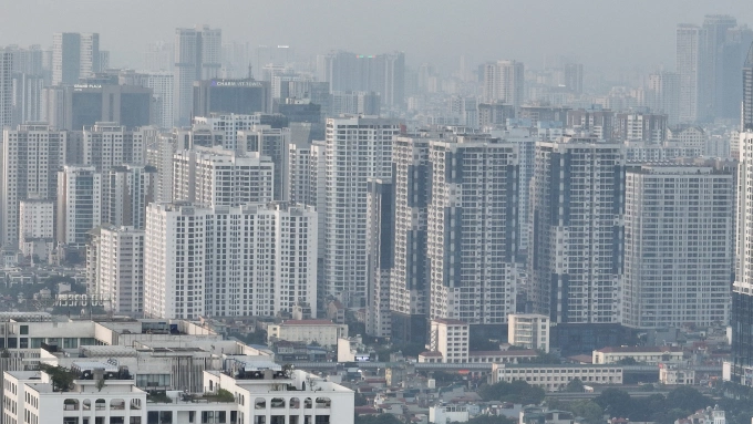 Real estate di Trung Hoa, Cau Giay, Hanoi seperti yang terlihat dari atas. Foto oleh: Ngoc Thanh