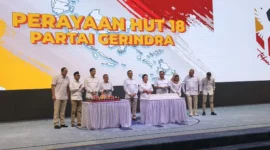 Perayaan HUT ke-18 Partai Gerindra.