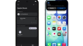 Kemampuan untuk mentransfer dan menerima antara Android dan iPhone melalui Quick Share dan AirDrop. Foto: Google