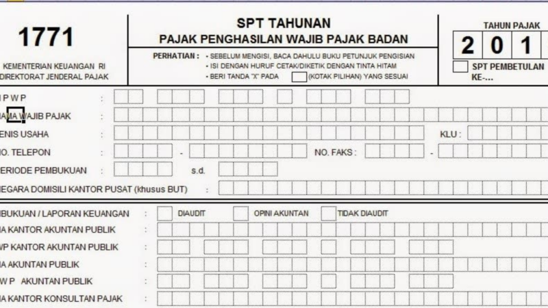 Pelaporan SPT Tahunan Badan